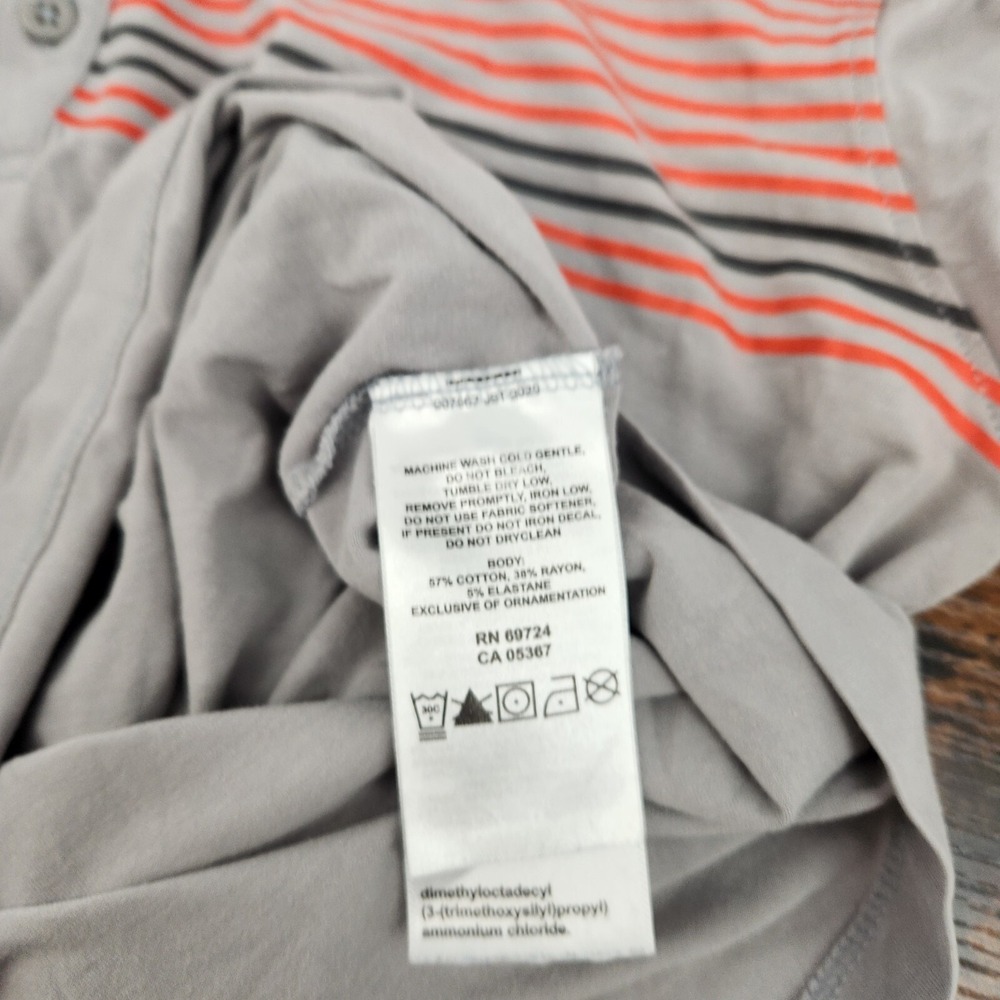 Mountain Hardwear Striped Polo Shirt Mens S Gray Short Sleeve Logo Cotton Blend - Picture 6 of 8